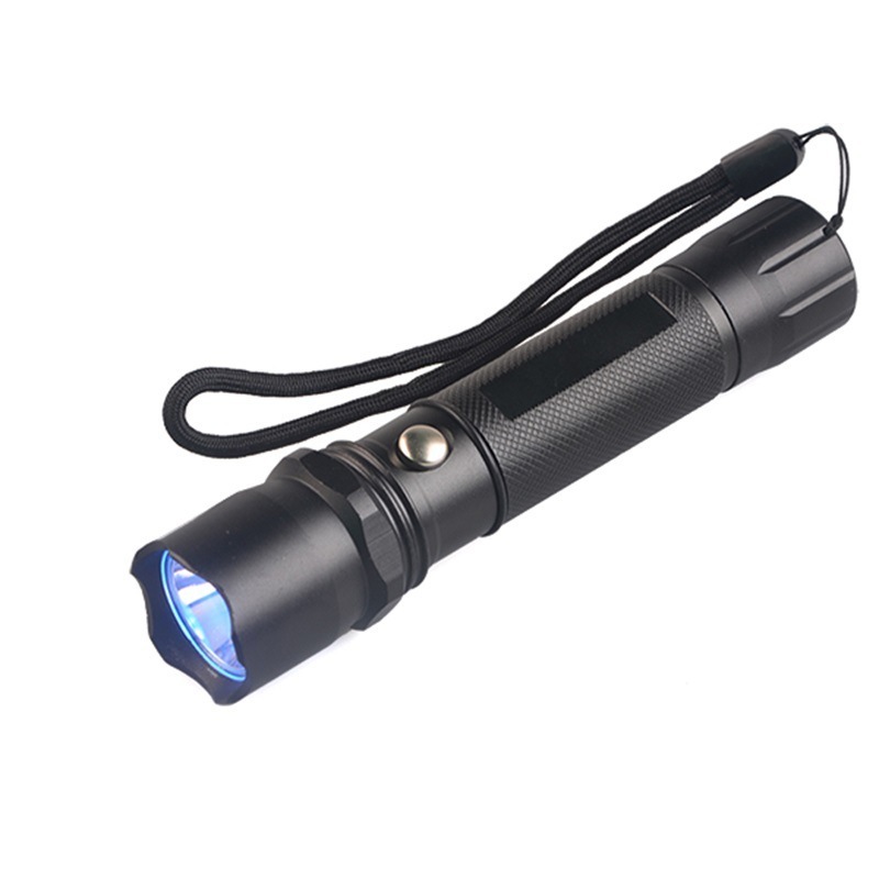 USB Rechargeable LED Torch Flashlight Black Light with UV Compass Function for Fluorescence Detection IP65 Battery Powered