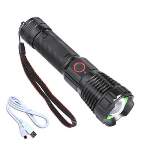 2500 lumens the Most Powerful Tactical XHP90 LED Flashlight P90 Zoom Rechargeable USB Torch with Power Bank