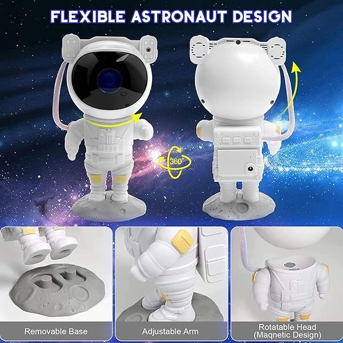 Modern Design Star Projector Night Light Astronaut Space Projector LED Ceiling Lamp with Timer and Remote For Kids Gift