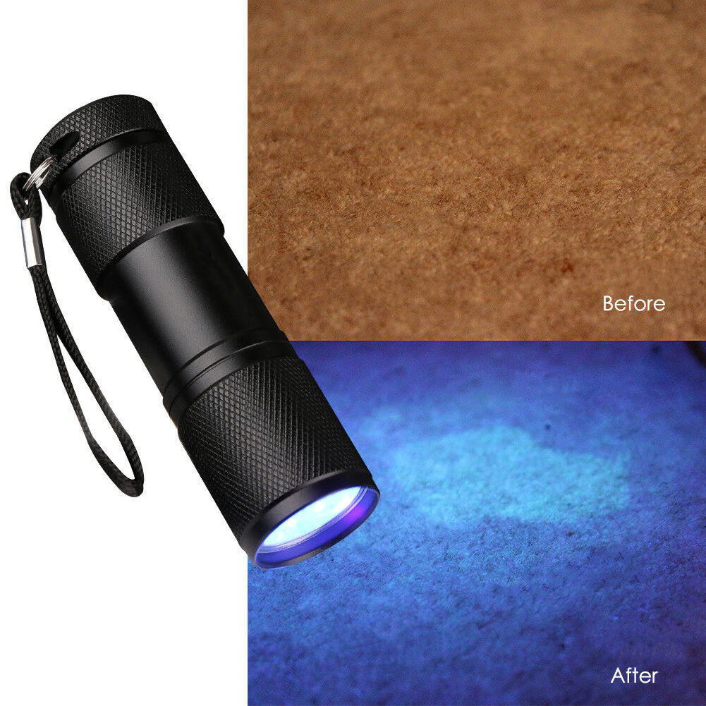 Light Flashlight 395nm Lamp Torch Inspection Light High Quality Small 9LED Handheld UV Ultraviolet Black LED Industrial 70 AAA