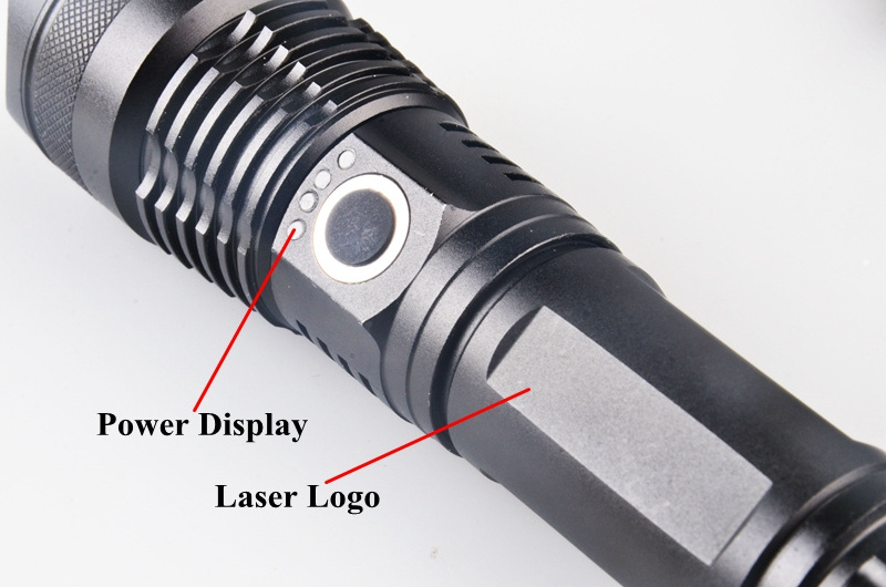 Tactical USB XHP 50 LED High Power Strong Beam Zoomable Hand Torch Light Led Flashlight 3000 Lumen Long Range