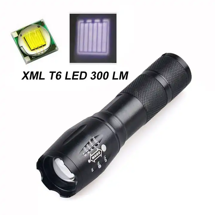 High Power Tactical Zoomable LED Flashlight Portable Aluminum Alloy Rechargeable AA Battery T6 Light Source Outdoor Emergency