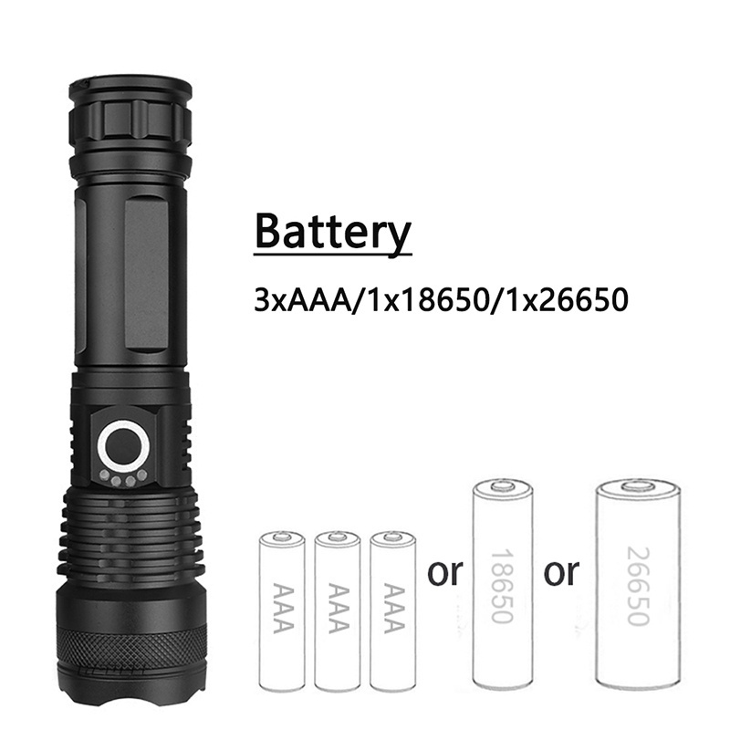 2000 lumens torch long range powerful XHP50 LED flashlight usb zoom tactical flashlight water proof