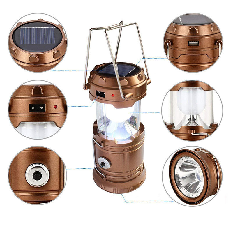 Outdoor Portable LED Rechargeable Emergency Solar Powered Pop up Camping Lantern LED Camping Lamp