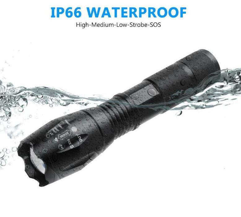 Aluminum Waterproof Zoom USB Rechargeable Tactical T6 LED  Flashlight USB Recharge Torch 800 lumen