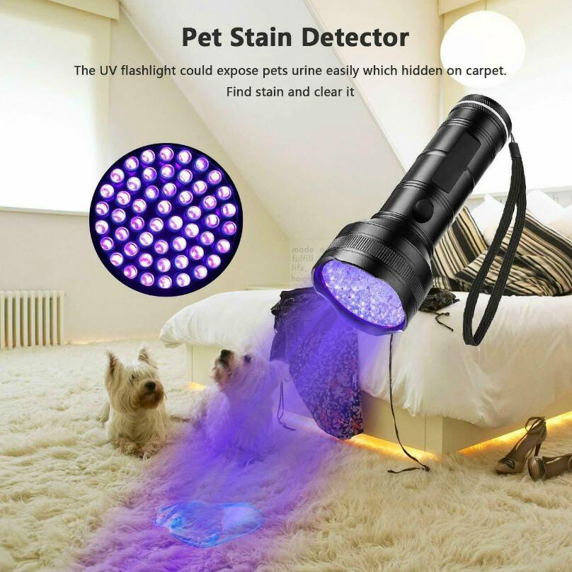 3W Dry Stains 51 LED UV 395nm Flashlight Dry Pet Urine Flash Light Blue UV Hand Held