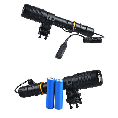 1000 Lumen Self Defensive Zoom Rechargeable Tactical Gun Hunting Flashlight Waterproof Torch