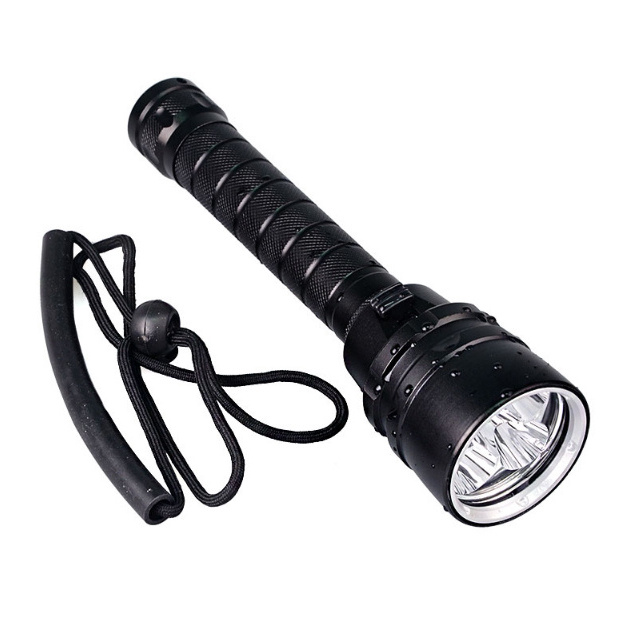 3000 Lumens Rechargeable Big Diving Flashlight 3 LED High Power Cave Diving Lamp