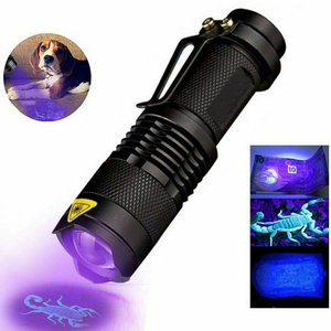 Mini UV LED Torch Pocket Flashlight 3W Fluorescent Agent Detection Purple Light 365nm 395nm Wavelength Money Detection Cat Moss