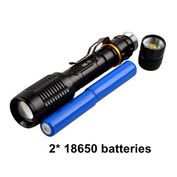 1000 Lumen Self Defensive Zoom Rechargeable Tactical Gun Hunting Flashlight Waterproof Torch