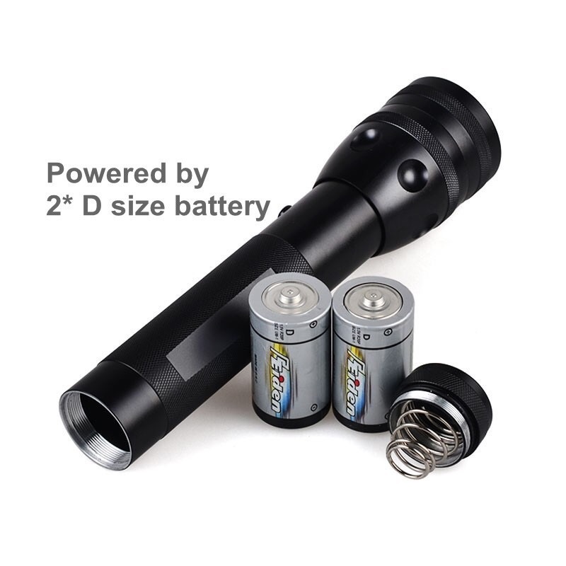 Super Bright D Battery LED Torch Long Range Tactical Outdoor Flashlight T6 Led Light Source Aluminum Alloy 10W 6V DC Camping