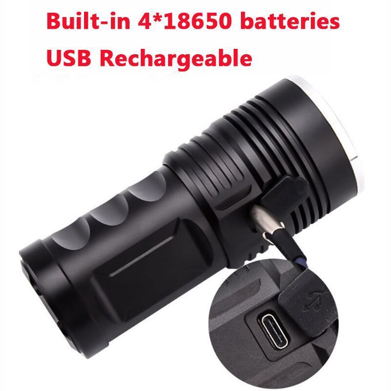 45W High Power UV Flashlight Usb Type C Recharge 18650 Battery Blacklight UV Torche Rechargeable with Black Filter