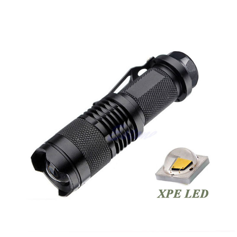 Powerful Aluminum 3W Best Mini LED Zoom Flashlight Pocket Pussy Tactical Torch with Clip