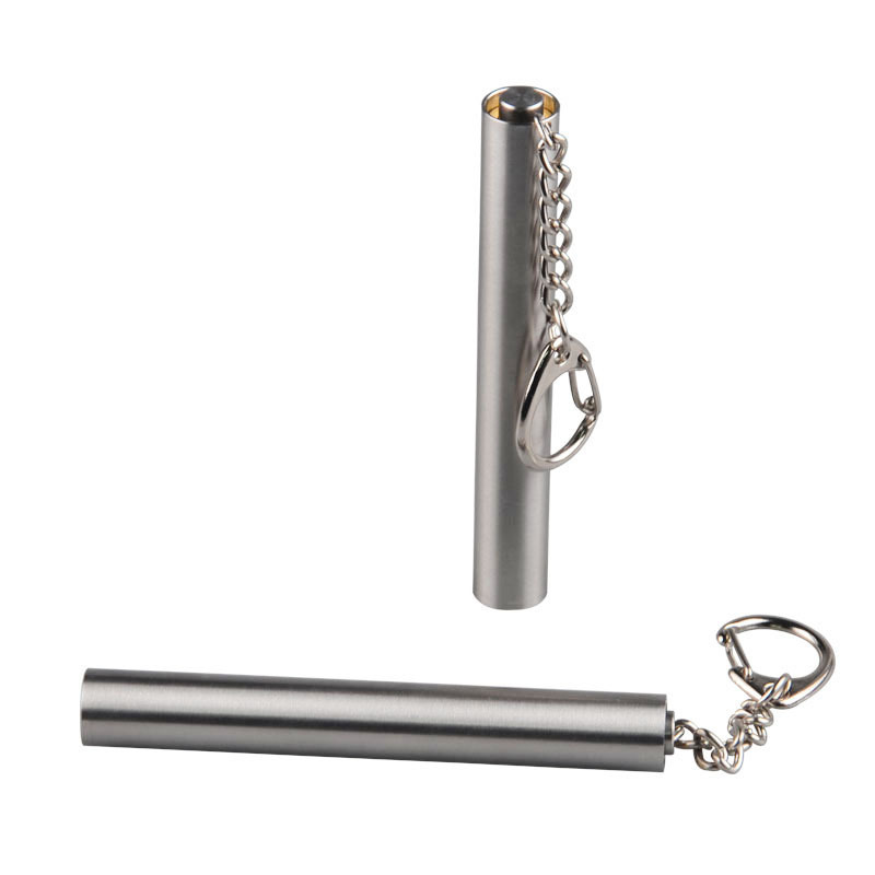 Mini Keychain Flashlight LED Light Stainless Steel UV 365nm 395nm Pocket Torch Keychain