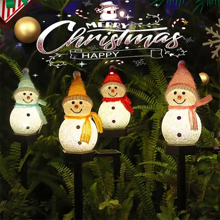 Christmas Decorations Lights for Christmas Home Yard Ambient Lighting Snowman Lawn Street Solar LED Outdoor Waterproof Garden 95