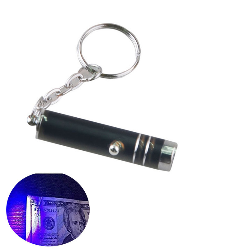 Waterproof Pocket Mini Money Inspection Promotional 395nm UV Torch Light LED Keychain Flashlight