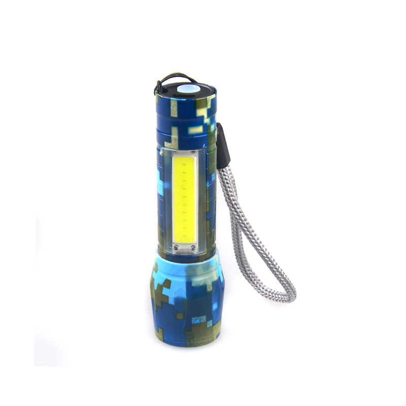 Custom Camo Color XPE COB LED 3W 180 lumen mini linternas led Torch with side light