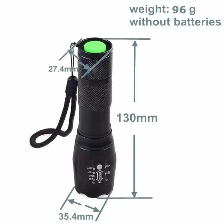 High Power Tactical Zoomable LED Flashlight Portable Aluminum Alloy Rechargeable AA Battery T6 Light Source Outdoor Emergency