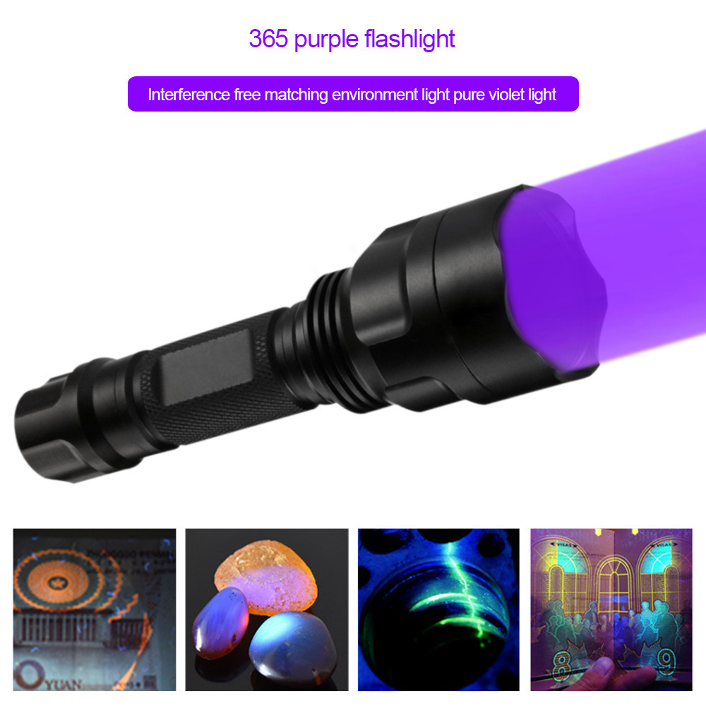 Super Bright Aluminum Alloy Zoomable LED Flashlight Black Light UV IP65 Hotel Pet Urine Detection Resin Curing Scorpion Hunting