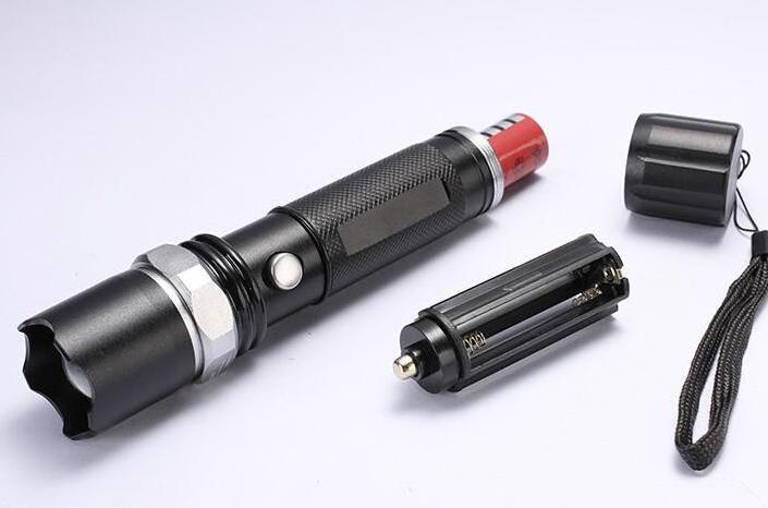 3W Powerful XPE Led Torch Long Range Zoomable Tactical Flashlight Hammer for Security Guards