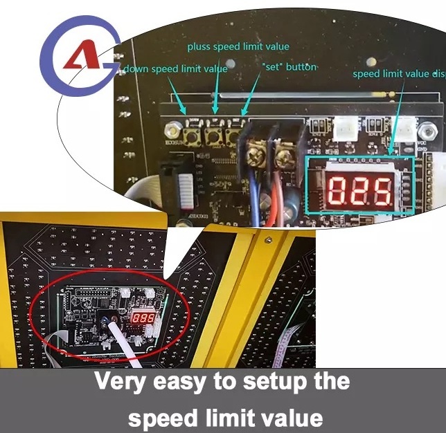 Solar intelligent seguridad vial doppler radar speed sensor led speed display sign