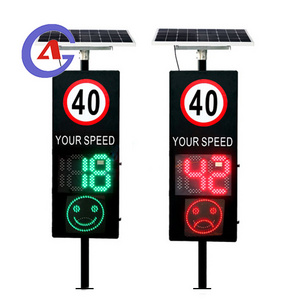 Solar intelligent seguridad vial doppler radar speed sensor led speed display sign