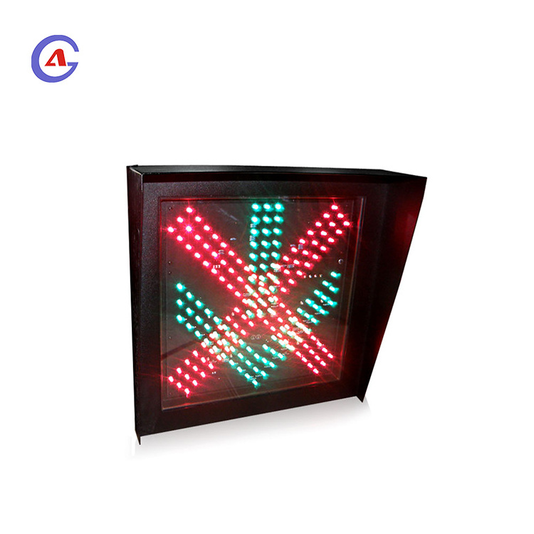 led waterproof high quality 400*400mm red cross green arrow stop and go traffic light sign board