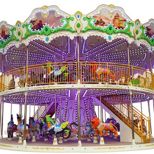 Carnival Rides Fiberglass Double Deck children's Carousel Horse for Sale