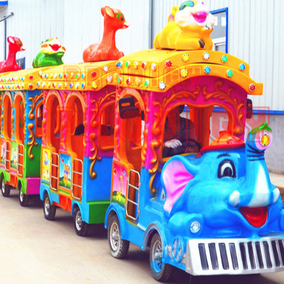 Factory price mini electric trackless train, kids amusement park track train rides