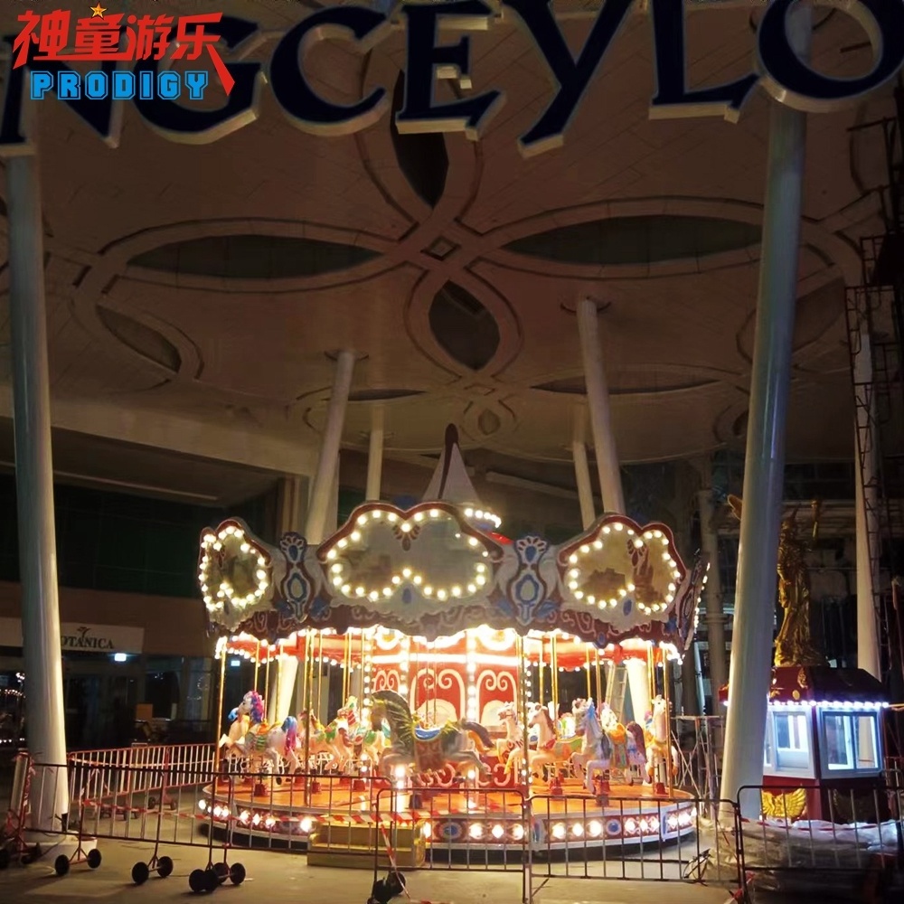 Amusement park carousel manufacturer christmas merry go round fairground carousel horse ride