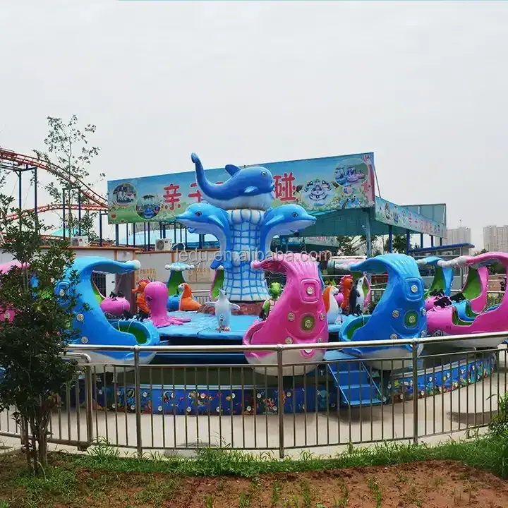 Theme park kiddie ride water amusement shark land fighting for sale