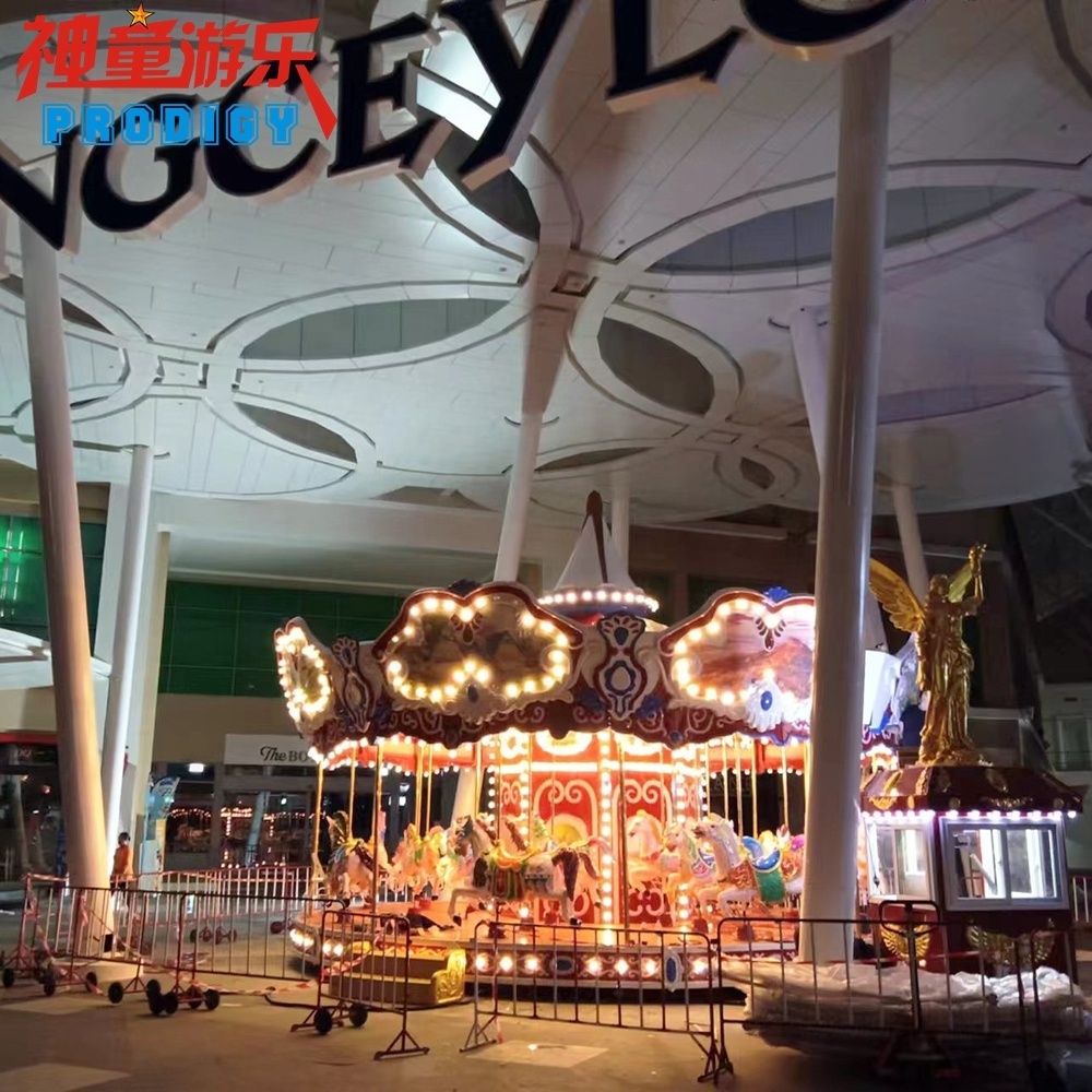 Amusement park carousel manufacturer christmas merry go round fairground carousel horse ride