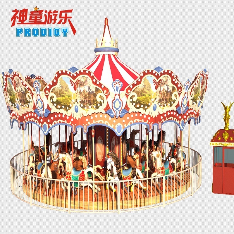 Amusement park carousel manufacturer christmas merry go round fairground carousel horse ride