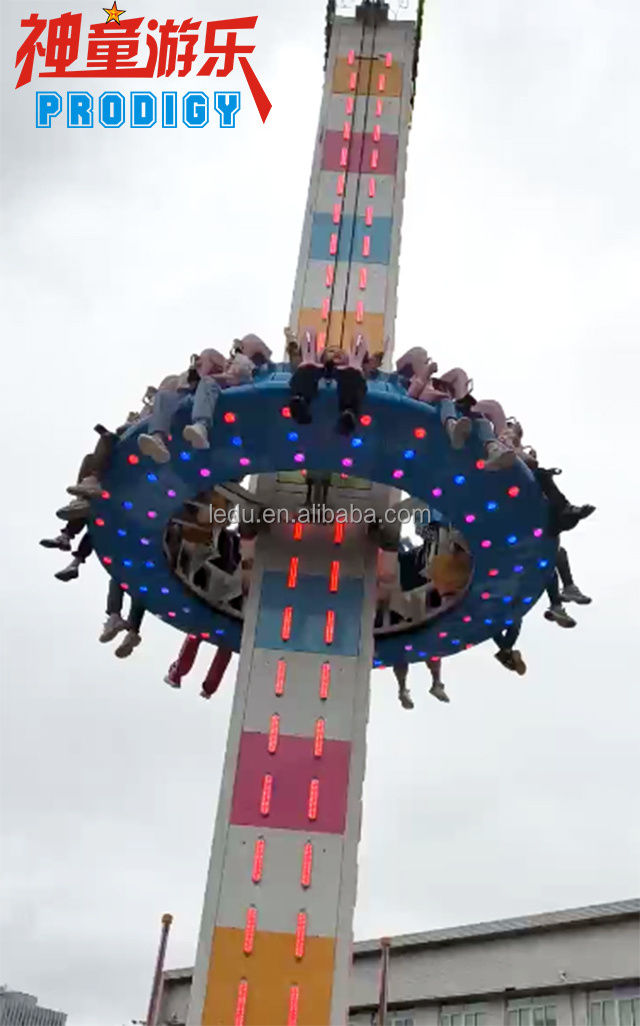 Extreme Adults Carnival Games Thrilling Rotary Flying Mini Free Fall Drop Tower Rides