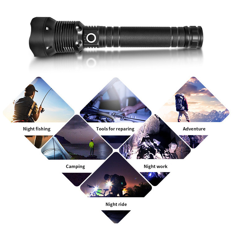 LEDUN - LED Waterproof Outdoor Hunting flashlight 5000 Lumens Multifunctional Led Rechargeable Torch Flashlight