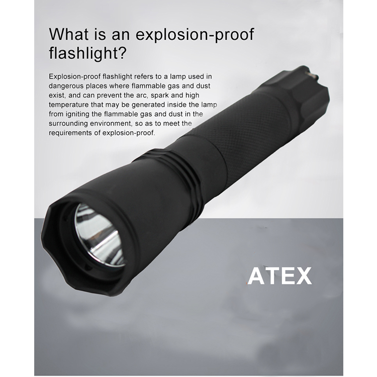 LEDUN Explosion Proof Flash Light Rechargeable Waterproof Led Flashlight 3.7V 2.2ah 100,000H Torch - Aluminum Industrial 90 AAA