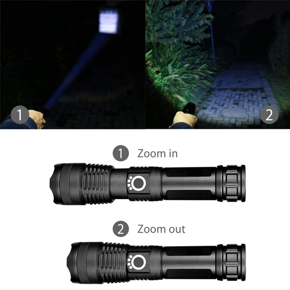 LEDUN - LED Waterproof zoomable Rechargeable P70 1500lm aluminium alloy Water Resistant High Powered FlashLights