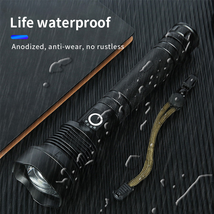 LEDUN - 2000lm long range powerful high powered led flashlight torches rechargeable Waterproof led tactical flashlights