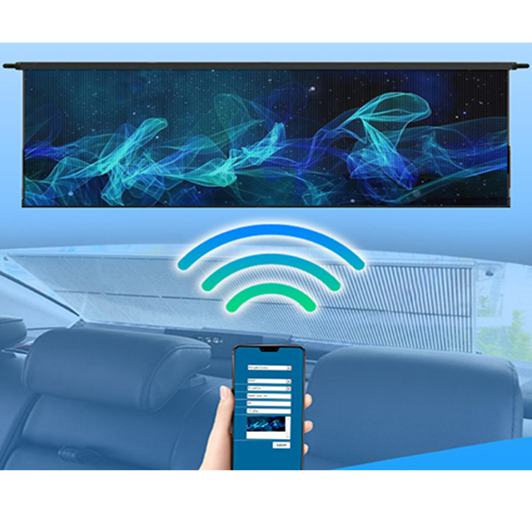 car rear window led display smart management control car rear advertise transparent screen car rear window digital display