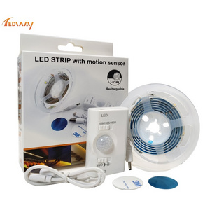 New PIR LED Strip kit 3000K 4000K 6000K Sensor Night Light IP65 DC 5V Lithium battery lamp