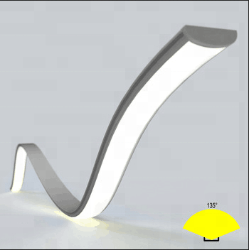 Bend and curved slim led surface channel for flexible 16mm strip