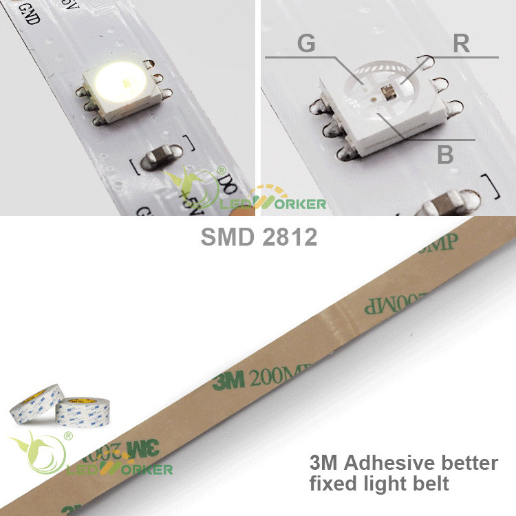 12v 24v 5050 smd flexible ws2811 ws2812b ws2815 rgbw rgbic addressable  outdoor waterproof rgb led strip light