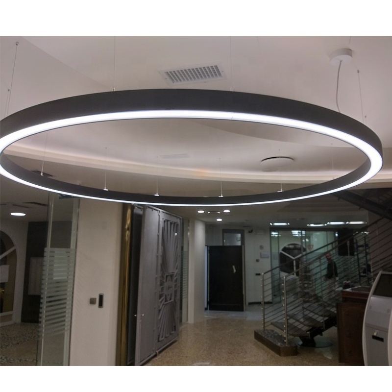 Modern Circle Ring Led Ceiling Pendant for Living Dining Room Staircase Hanging Lamp Home Office Decore Pendant Light