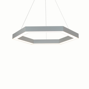 Newest item hexagon shaped pendant linear lighting fixture with different housing colors