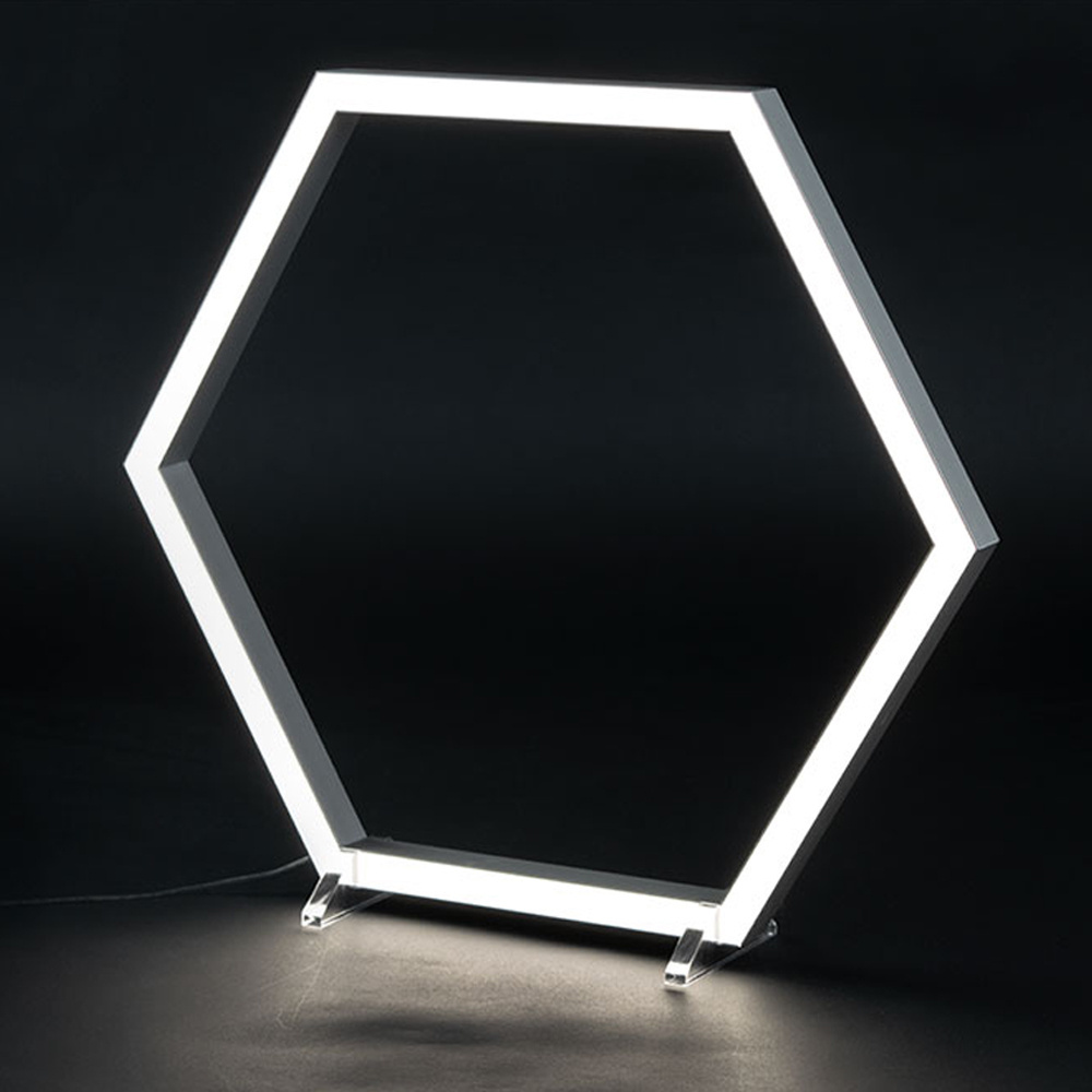 Newest item hexagon shaped pendant linear lighting fixture with different housing colors