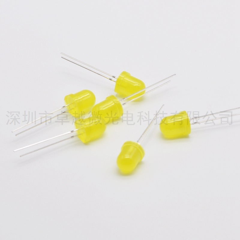 LED manufacturers 8mm lamp bead in line led 8mm yellow yellow highlight f8 yellow LED