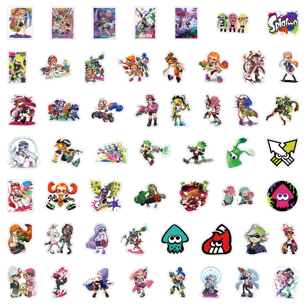 Cheap Splatoon Stickers for Teen Kids 50pcs Cool Shooting Games Decal for Laptop Bike Guitar Luggage Phone Computer Skateboard