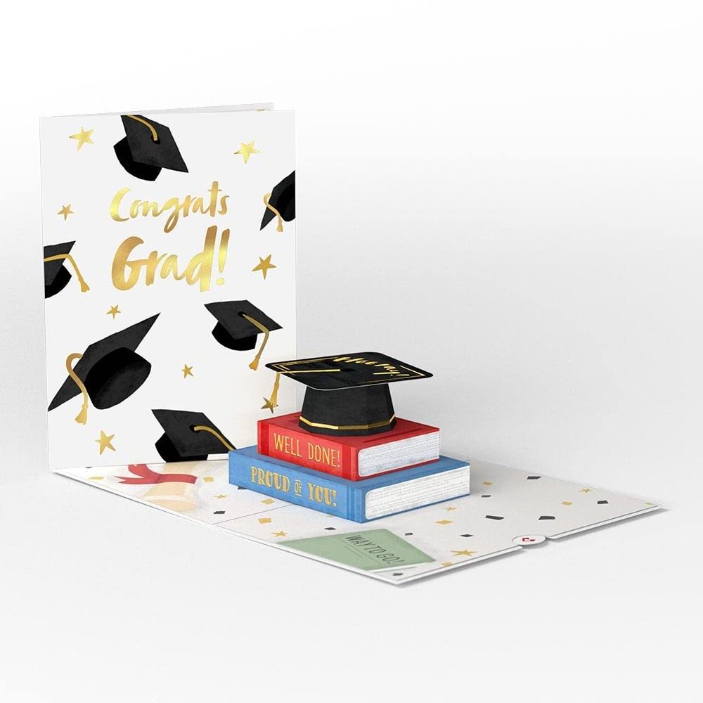 Graduation Card Pop Up Card, 2023 Graduate Gifts 3D Greeting Card with Envelope