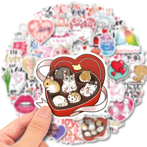 50PCS Creative Valentines Day Stickers Cute Love Stickers Romantic Confession Suitcase Laptop Scooter Removable Stickers