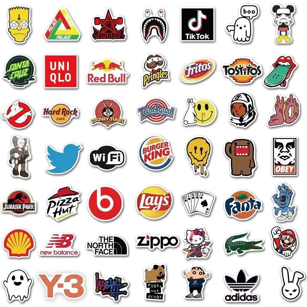 Cool 100pcs Skateboard Stickers Water-Resistant Vinyl PET Material for Water Bottles Laptops Guitars Pets Teens and Adults